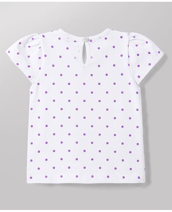 Babyhug Cotton Knit Frocks with Inner Tee Polka Dot Lavender 3-6 Months