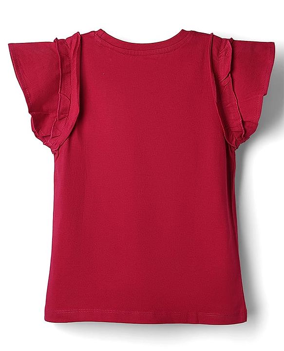 Babyhug Cotton Knit Half Sleeves T-Shirt With Butterfly & Text Print - Multicolor