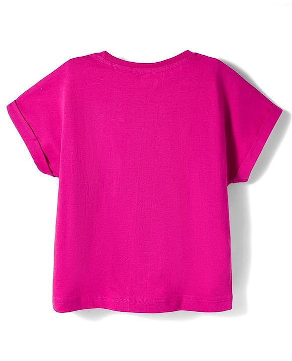 Babyhug Cotton Knit Half Sleeves T-Shirt With Smile Print - Multicolor