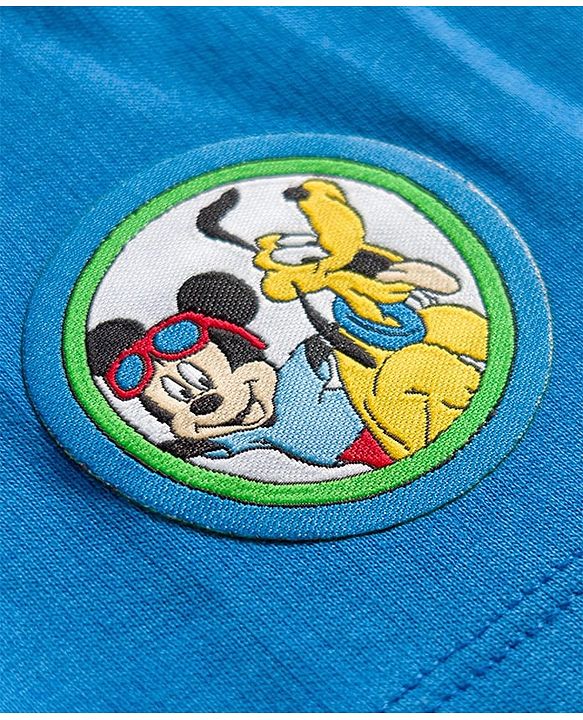 Babyhug Disney Single Jersey Knit Half Sleeves T-Shirt & Shorts Set with Mickey Mouse Graphic - Multicolor