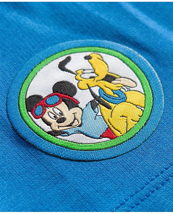 Babyhug Disney Single Jersey Knit Half Sleeves T-Shirt & Shorts Set with Mickey Mouse Graphic - Multicolor