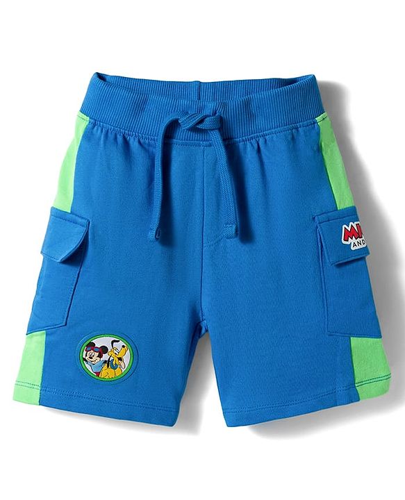 Babyhug Disney Single Jersey Knit Half Sleeves T-Shirt & Shorts Set with Mickey Mouse Graphic - Multicolor