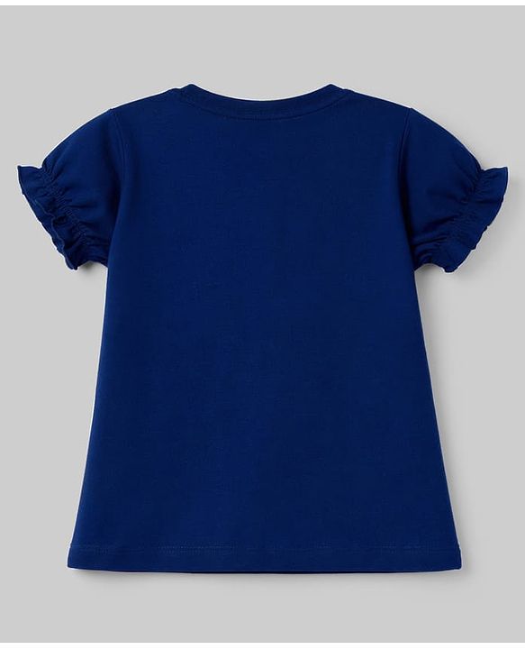 Babyhug Cotton Knit Half Sleeves T-Shirts With Bow Embroidery & Applique Detailing - Multicolor