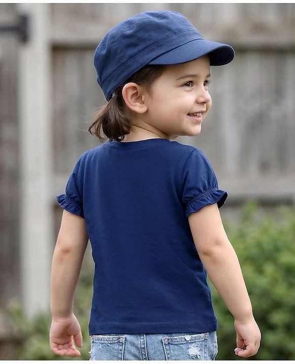 Babyhug Cotton Knit Half Sleeves T-Shirts With Bow Embroidery & Applique Detailing - Multicolor