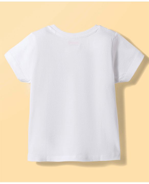 Babyhug Cotton Knit Half Sleeves T-Shirt With Starfish & Seashell Print - Multicolor