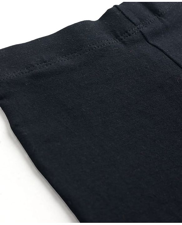 Babyhug Lycra Knit Full Length Solid Leggings - Black