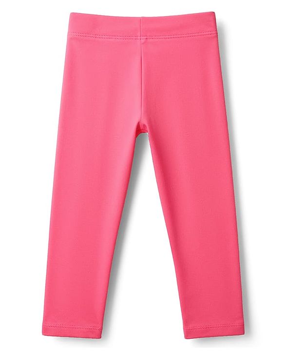 Babyhug Lycra Knit Full Length Solid Leggings - Fuchsia