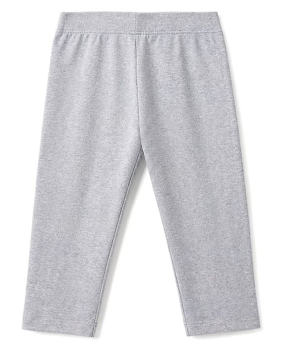 Babyhug Lycra Knit Full Length Solid Leggings - Grey