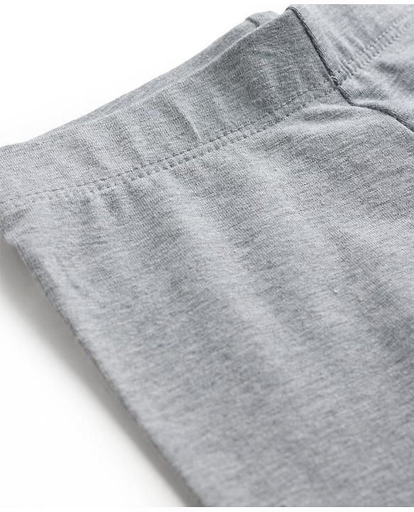 Babyhug Lycra Knit Full Length Solid Leggings - Grey