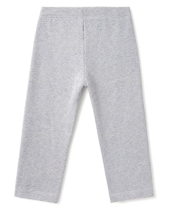 Babyhug Lycra Knit Full Length Solid Leggings - Grey