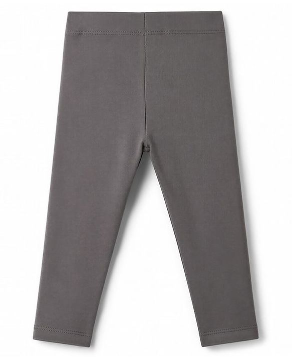 Babyhug Lycra Knit Full Length Solid Leggings - Grey