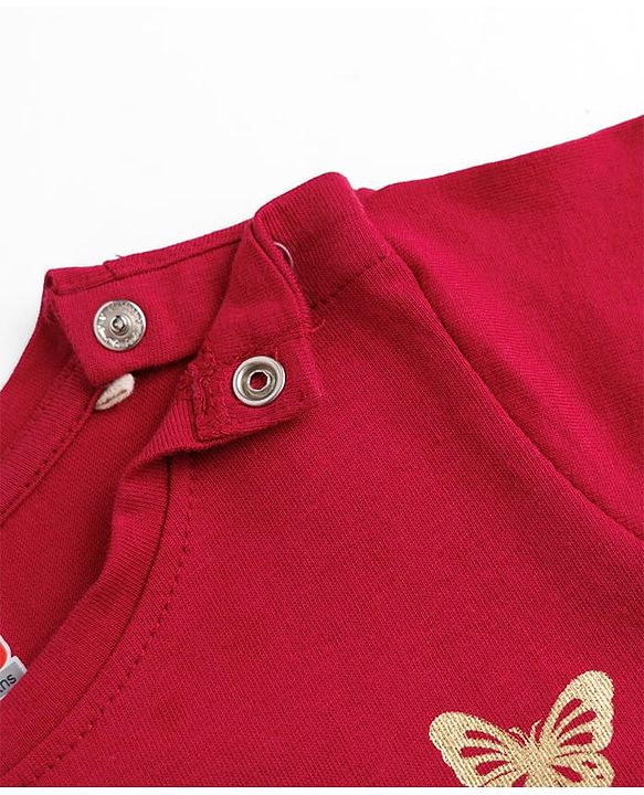 Babyhug Cotton Knit T-Shirt Half Sleeves Round Neck Foil Detailing Multi Color 6-9 Months