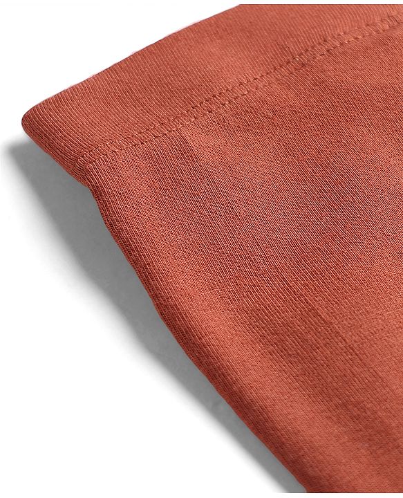 Babyhug Lycra Knit Full Length Solid Leggings - Rust Orange