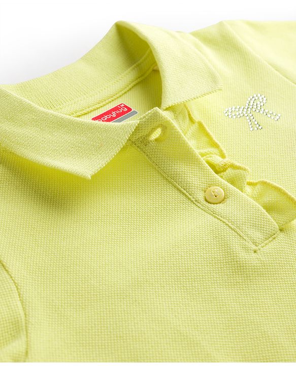 Babyhug Cotton Knit Polo T-Shirt with Half Sleeves and Graphic Multi Color 6-9 Months