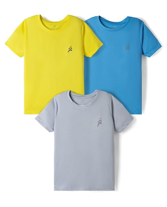 Pine Active Knit Half Sleeves T-Shirts Pack of 3 - Multicolor