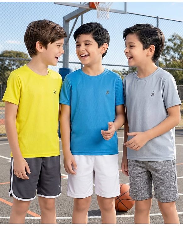 Pine Active Knit Half Sleeves T-Shirts Pack of 3 - Multicolor