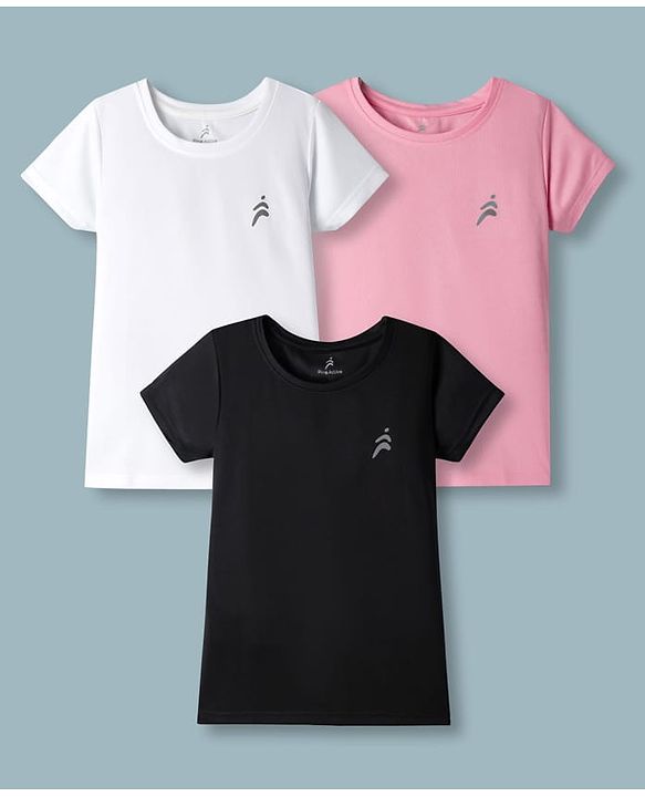 Pine Active Knit Half Sleeves T-Shirts Pack of 3 - Multicolor