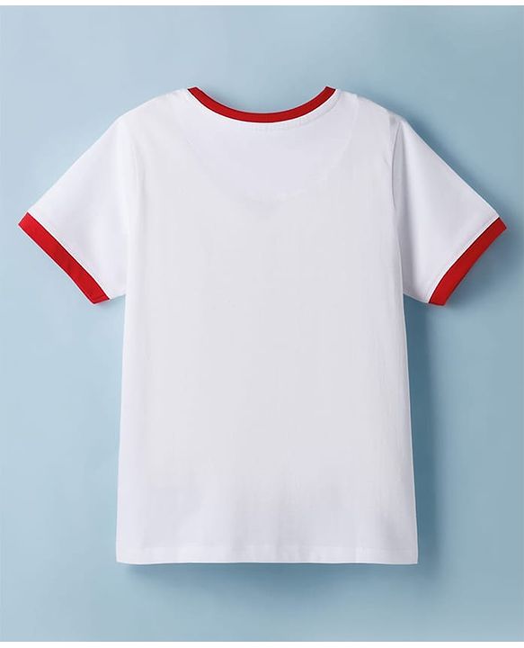Pine Kids Disney Single Jersey Knit Half Sleeves T-Shirt with Stitch Graphic - White