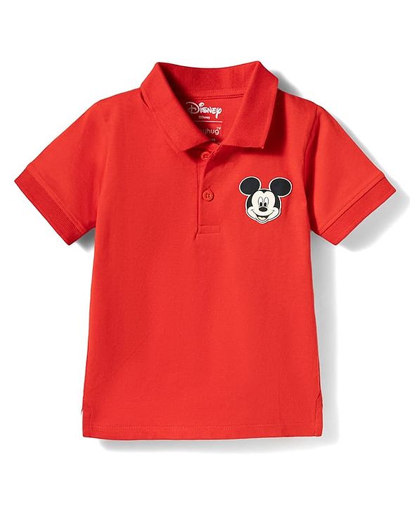 Babyhug Disney Single Jersey Knit Half Sleeves Polo T-Shirts with Mickey Mouse Graphic Pack of 2 - Multicolor