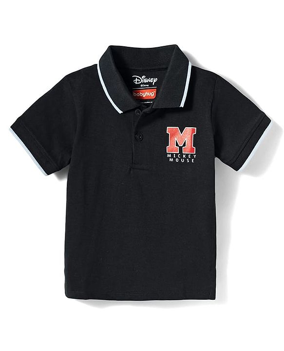 Babyhug Disney Single Jersey Knit Half Sleeves Polo T-Shirts with Mickey Mouse Graphic Pack of 2 - Multicolor
