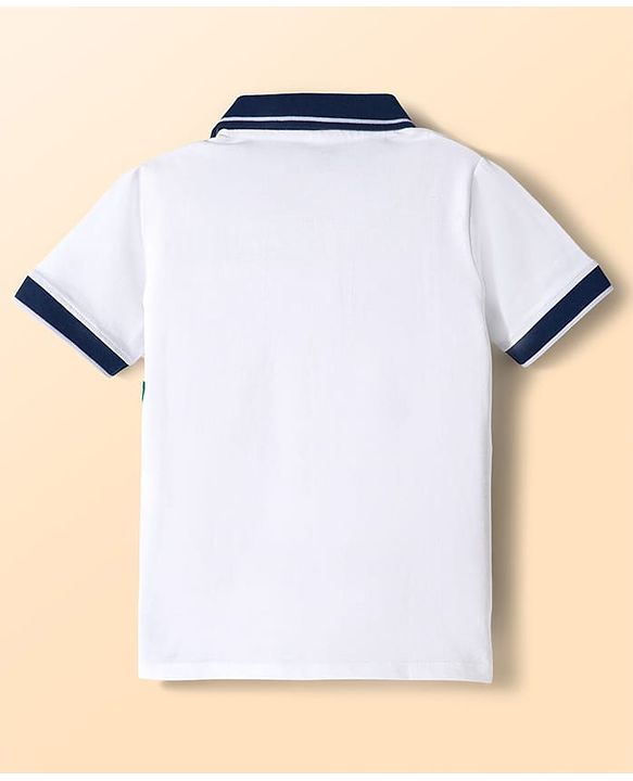 Babyhug Disney Single Jersey Knit Half Sleeves Colour Block Polo T-Shirt with Mickey Mouse Graphics - Multicolour
