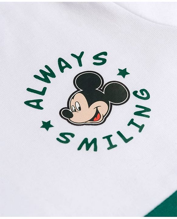 Babyhug Disney Single Jersey Knit Half Sleeves Colour Block Polo T-Shirt with Mickey Mouse Graphics - Multicolour