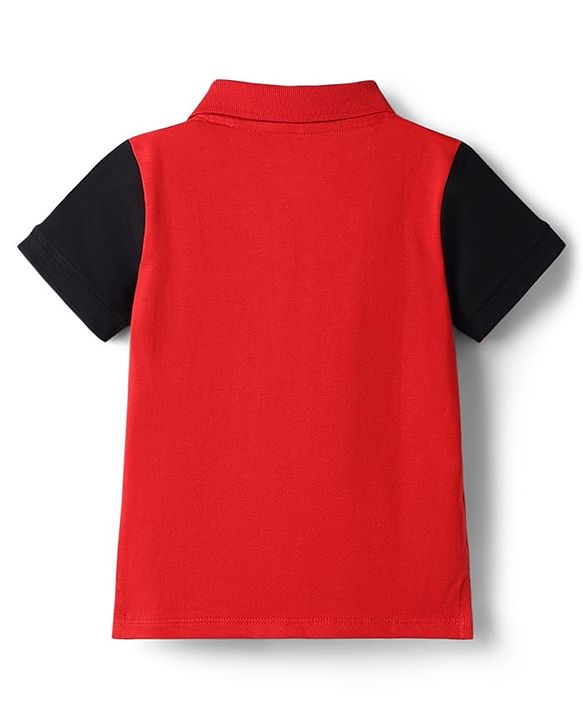 Babyhug Marvel Cotton Knit Polo T-Shirt with Spider-Man Graphic Multi Color 9-12 Months