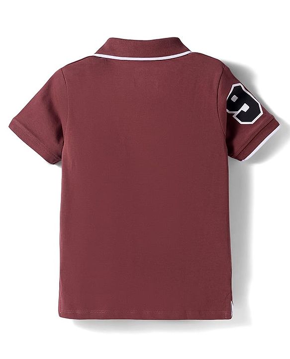 Babyhug Disney Single Jersey Knit Half Sleeves Polo T-Shirt With Lion King Graphics - Brown