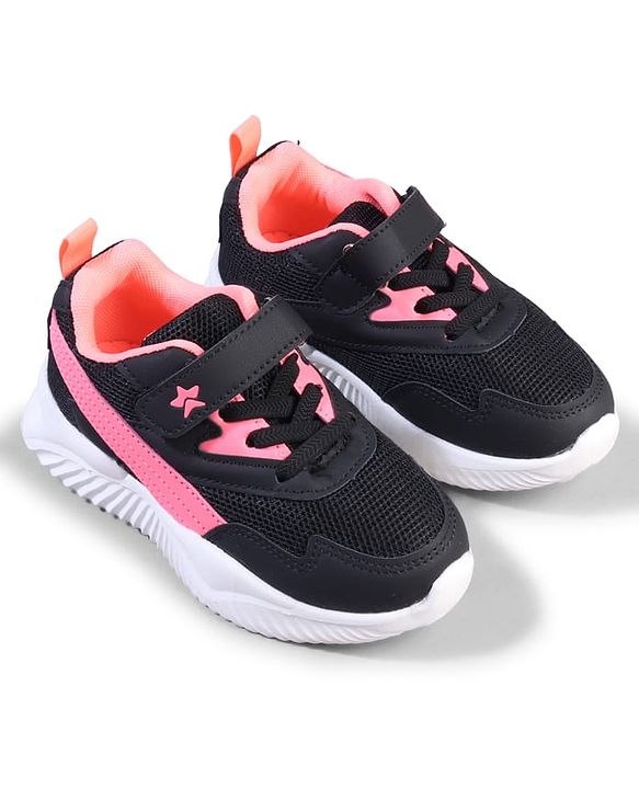 Cute Walk by Babyhug Velcro Closure Sneaker with Stripe - Black