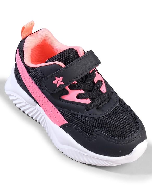 Cute Walk by Babyhug Velcro Closure Sneaker with Stripe - Black