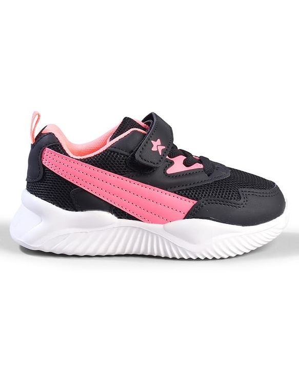 Cute Walk by Babyhug Velcro Closure Sneaker with Stripe - Black