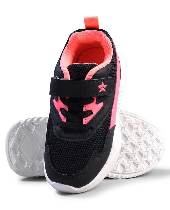 Cute Walk by Babyhug Velcro Closure Sneaker with Stripe - Black