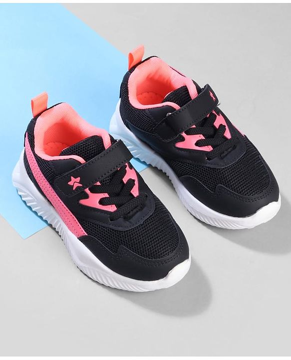Cute Walk by Babyhug Velcro Closure Sneaker with Stripe - Black