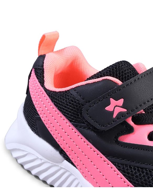 Cute Walk by Babyhug Velcro Closure Sneaker with Stripe - Black