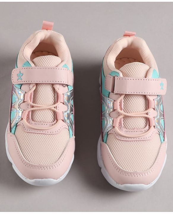 Cute Walk by Babyhug Velcro Closure Foil Printed Sneaker Shoes - Pink
