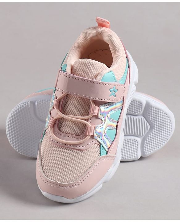 Cute Walk by Babyhug Velcro Closure Foil Printed Sneaker Shoes - Pink
