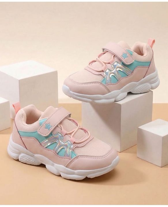 Cute Walk by Babyhug Velcro Closure Foil Printed Sneaker Shoes - Pink