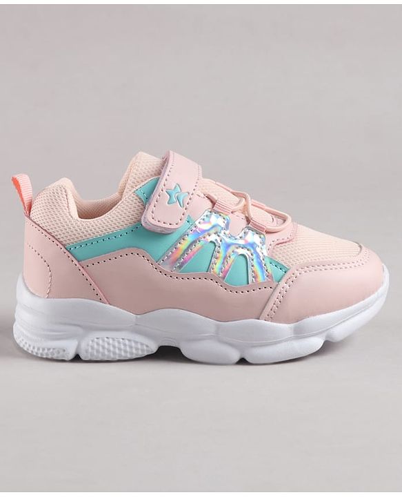 Cute Walk by Babyhug Velcro Closure Foil Printed Sneaker Shoes - Pink