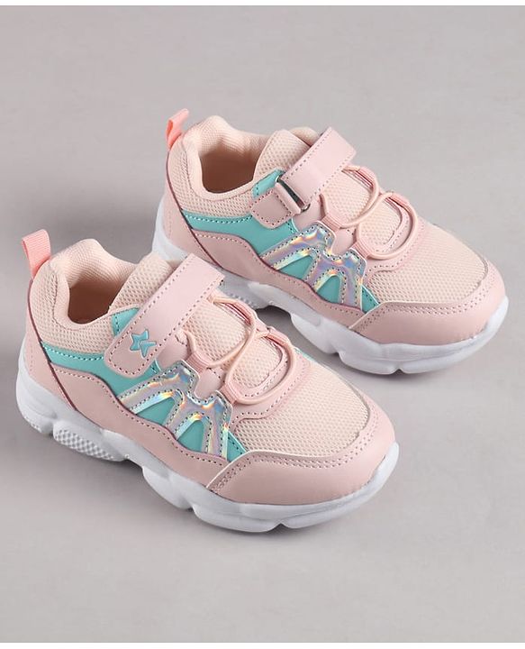 Cute Walk by Babyhug Velcro Closure Foil Printed Sneaker Shoes - Pink