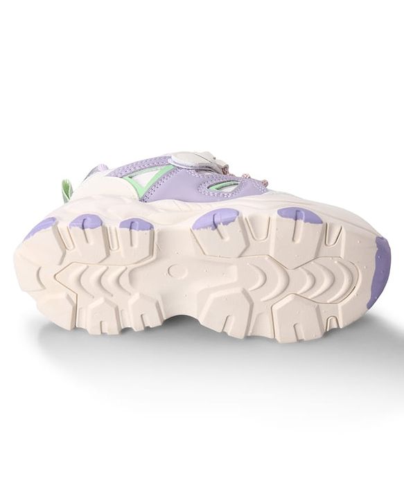 Cute Walk by Babyhug Velcro Closure Solid Sneaker Shoes - Purple