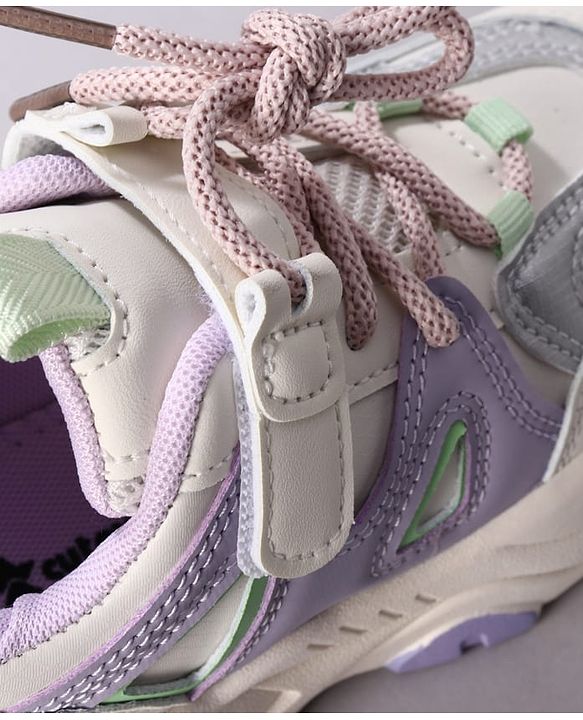 Cute Walk by Babyhug Velcro Closure Solid Sneaker Shoes - Purple