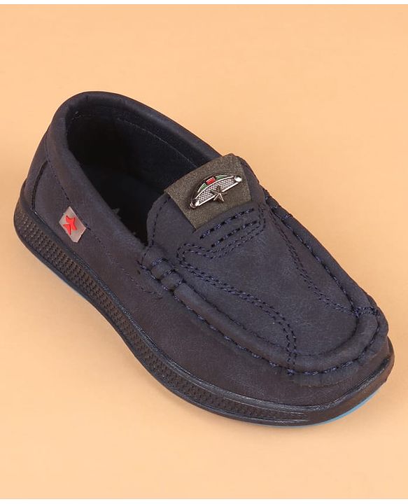 Cute Walk by Babyhug Slip On Solid Loafers - Navy Blue