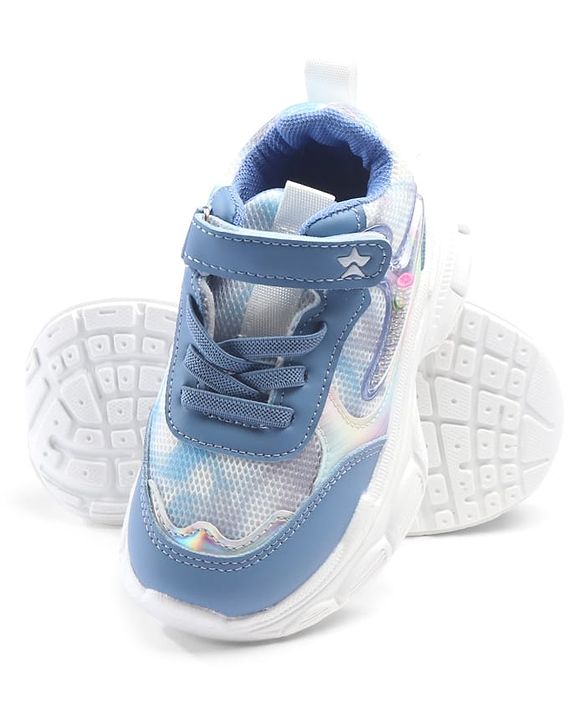 Cute Walk by Babyhug Velcro Closure Solid Sneaker Shoes - Blue