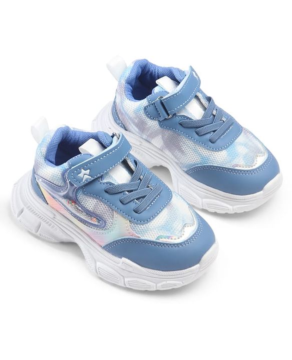 Cute Walk by Babyhug Velcro Closure Solid Sneaker Shoes - Blue