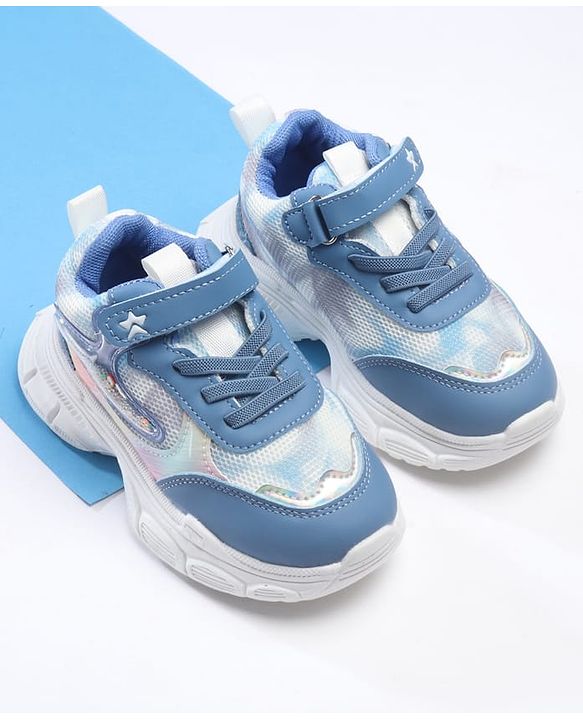 Cute Walk by Babyhug Velcro Closure Solid Sneaker Shoes - Blue