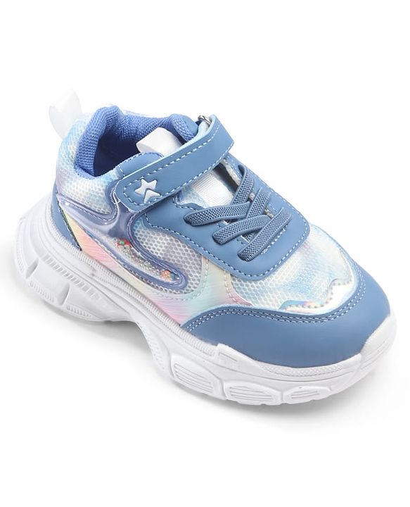 Cute Walk by Babyhug Velcro Closure Solid Sneaker Shoes - Blue