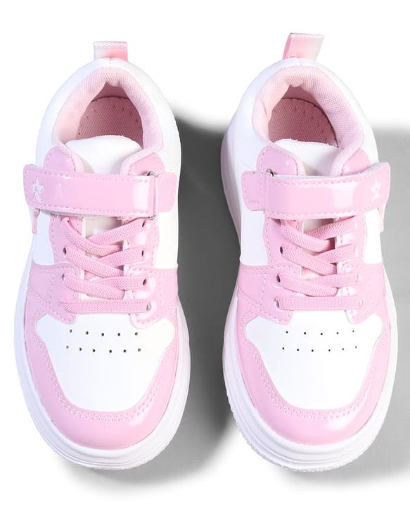 Cute Walk by Babyhug Velcro Closure Sneaker with Star Applique - Pink