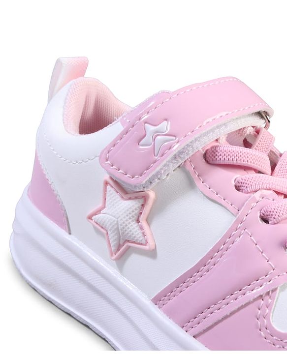 Cute Walk by Babyhug Velcro Closure Sneaker with Star Applique - Pink