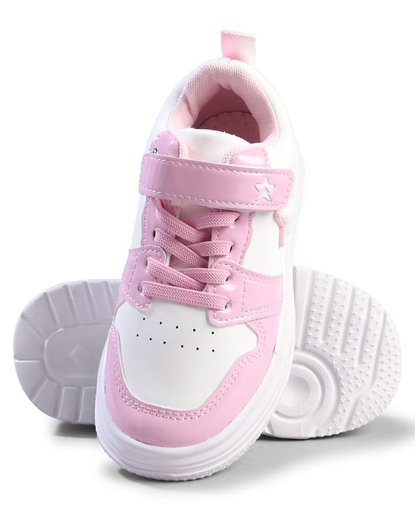 Cute Walk by Babyhug Velcro Closure Sneaker with Star Applique - Pink