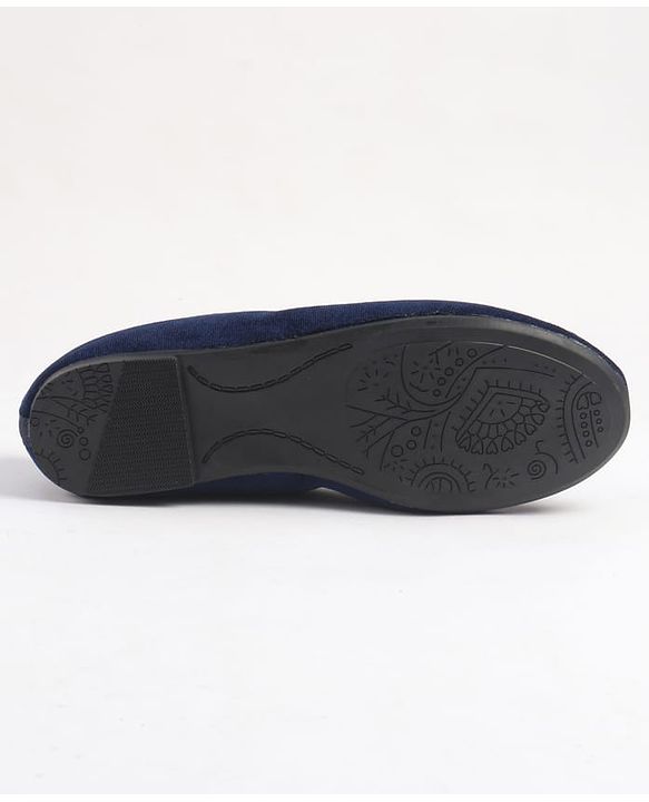 Pine Kids Slip On Ballerina With Bow Applique - Navy Blue